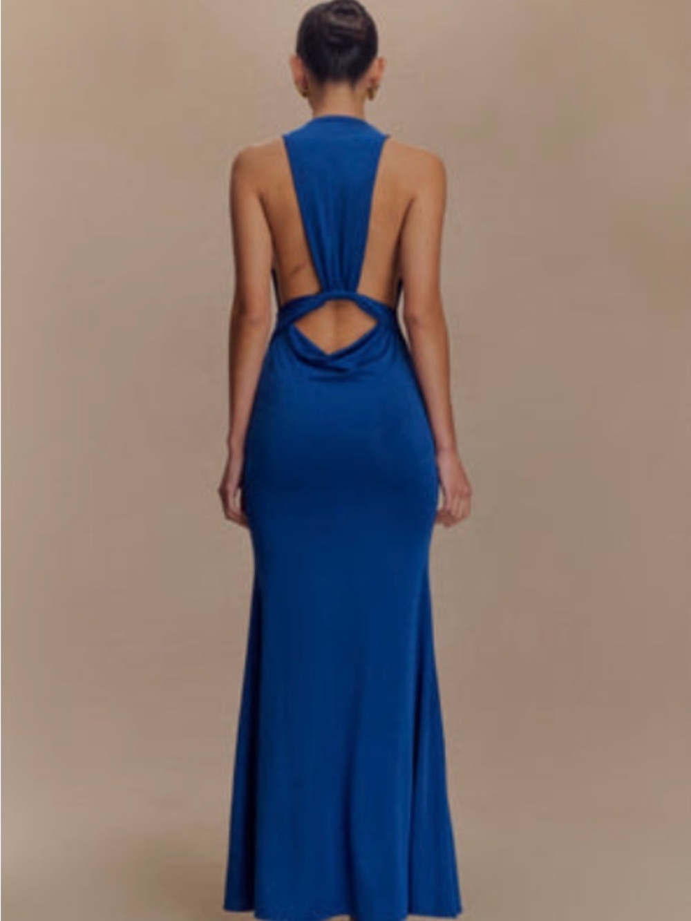 Meshki Royal Blue Backless Maxi Dress